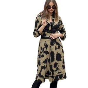 Rachel Roy Trench Coat Snap Closure Lined Zipper Detail Modal XS X-Small